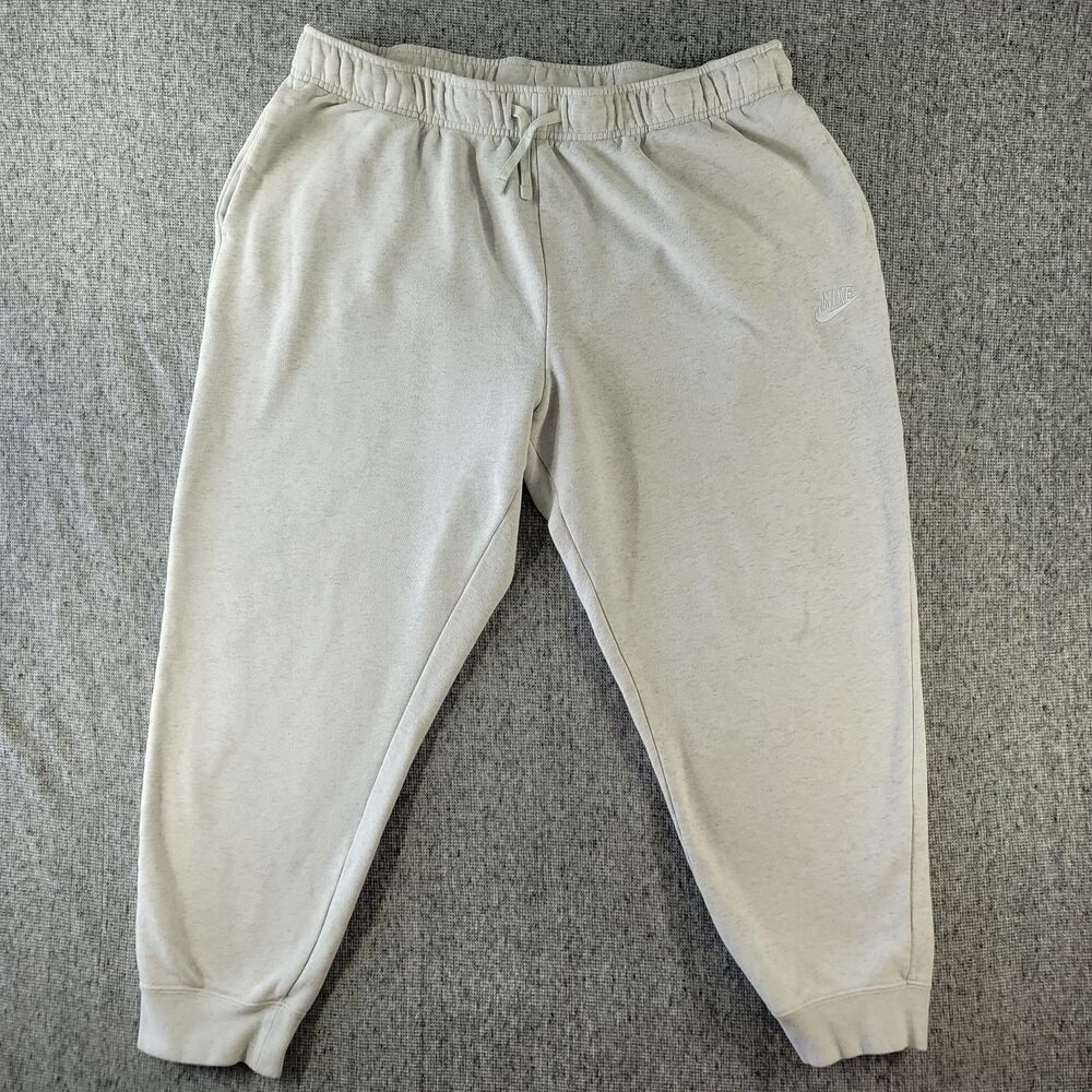 Nike Womens Plus Size 1X Club Fleece Jogger Sweatpants Gray Drawstring Slouchy